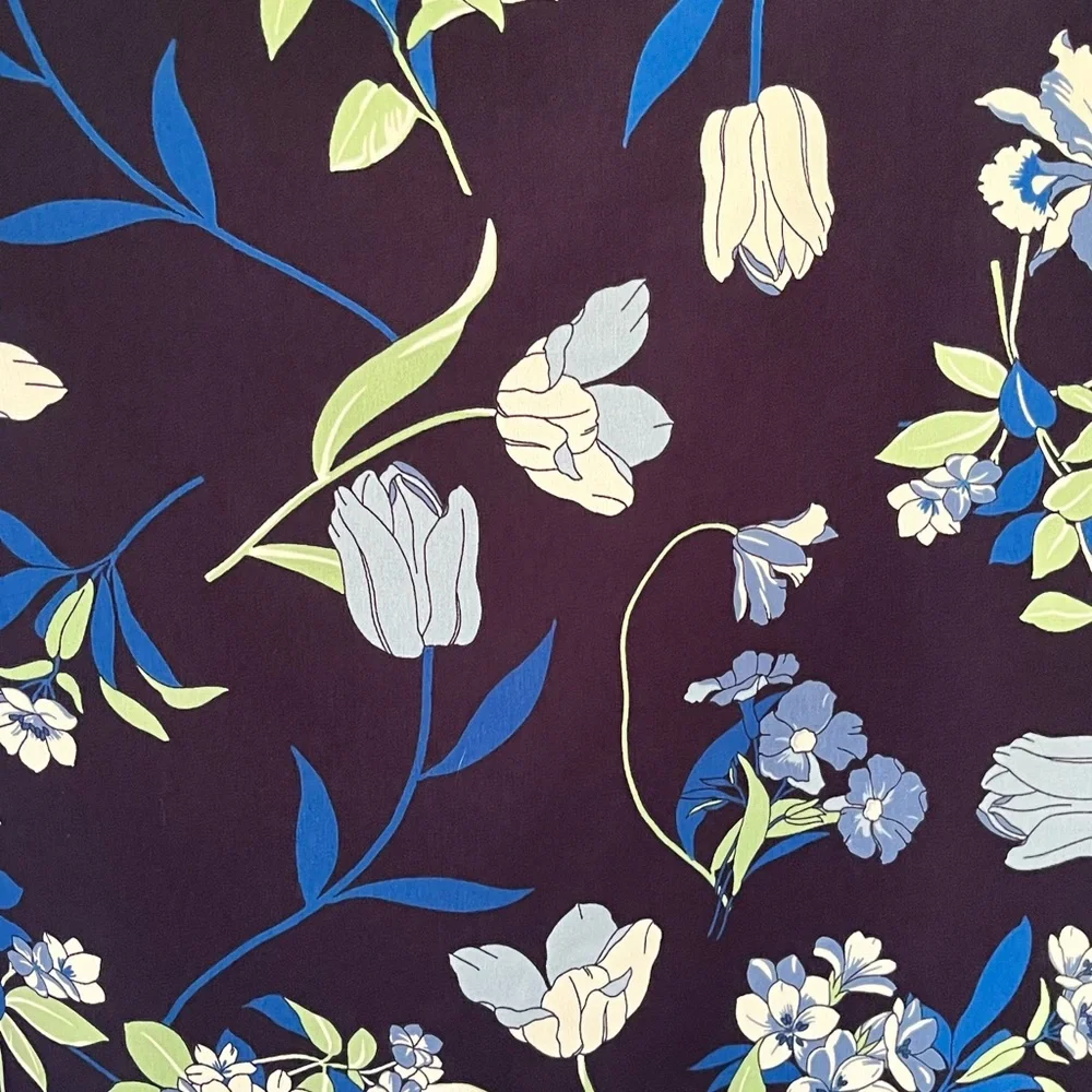 NEW Ann Taylor Factory Navy Blue Floral Straight Pencil Skirt Lined Size 16